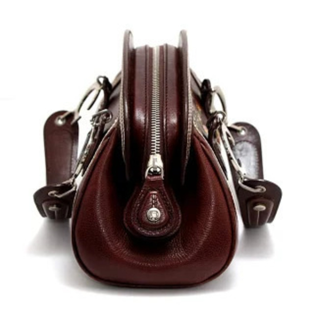 Christian Dior Embroidered Handbag Brown Leather - Picture 3 of 6